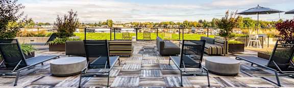 Harbor Sky Apartments in Portland, Oregon Patio with Seating