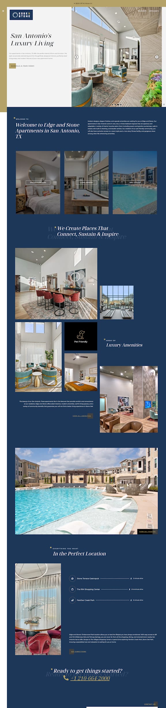 A brochure showcasing various luxury apartments with amenities like a pool and gym.