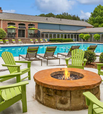  Pool and firepit lounge at Park On Windy Hill Apartments