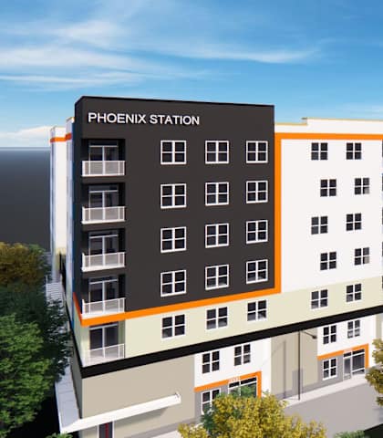 a rendering of a building with a bridge in front of it