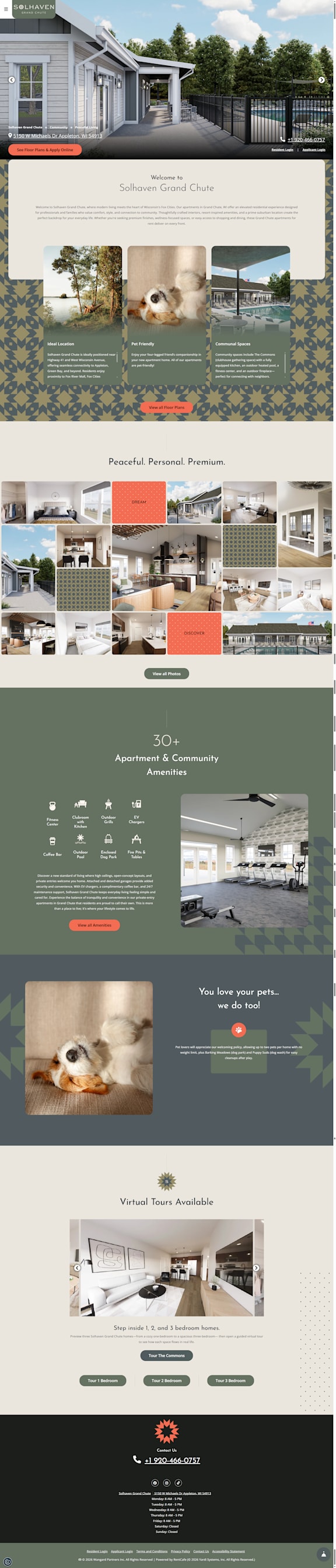 A collage of images showcasing a residential area with a house, a cat, and interior shots of a home.