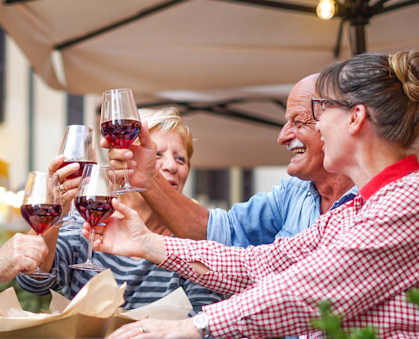 Group of People Toasting with Wine Glasses at Hampton Apartments in Clearwater, FL 33759