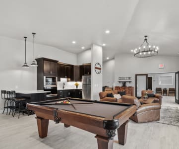 Remington Village Clubhouse Lounge with Kitchen and Billiards Table