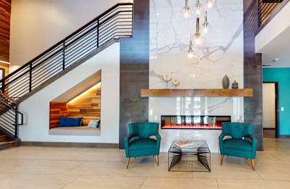 Lobby With Fireplace at Grove80 Apartments, Minnesota, 55016