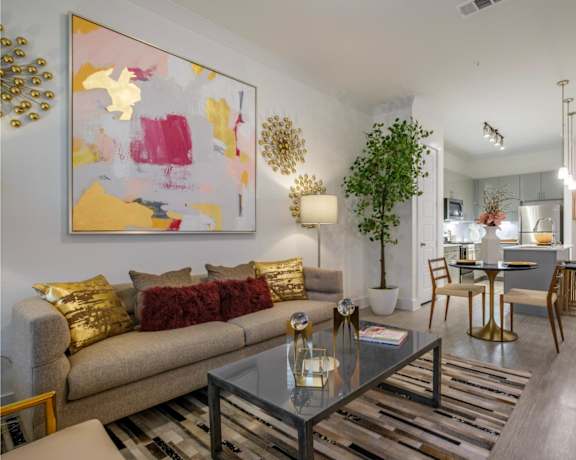 spacious living room at Reveal Lake Ridge apartments