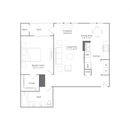 Floor Plan  1 bedroom apartments danbury