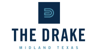 The Drake Midland Texas logo with a blue background.