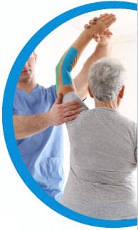 Physiotherapist assisting with recovery 