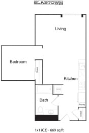 Slabtown C3 - 1x1 669 sf