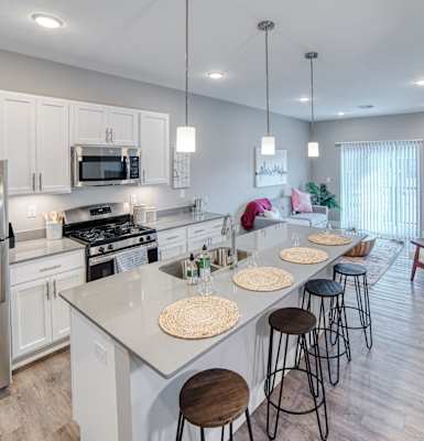 Huge kitchen with island at Westown at Wilson, Grand Rapids