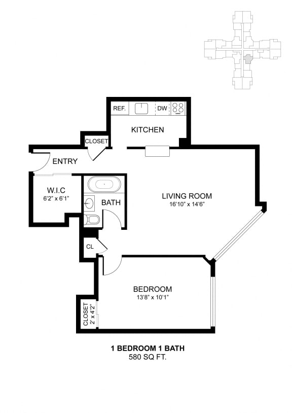 Cherry Floorplan  at Parkview Towers, Collingswood, 08107