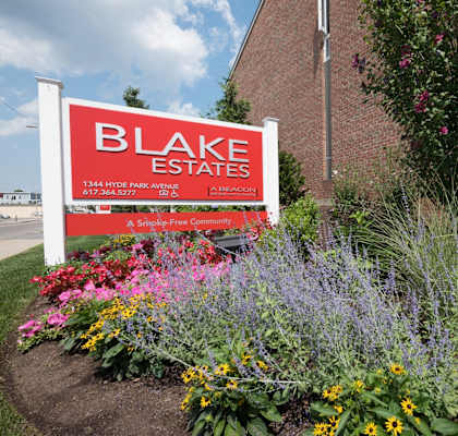 Property Signage at Blake Estates Apartments in Hyde Park, MA