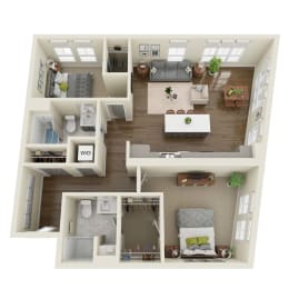 Floor Plan  Walker Floor Plan at Dillard Apartments, Fargo, ND 58102