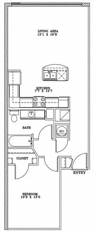 9B Lofts Floor Plan at The Landmark Apartments, New Braunfels, TX