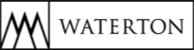 A black and white image of a logo for Waterton.