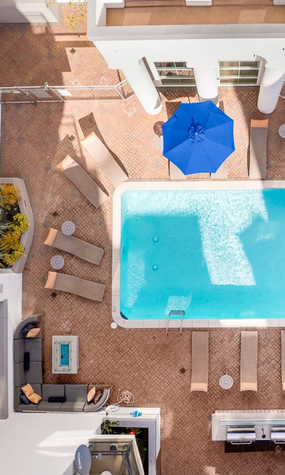 Resort Style Swimming Pool at The Preston Miracle Mile Apartments, Los Angeles, CA, 90036