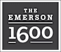 A black and white image with the words "The Emerson 1600" written on it.