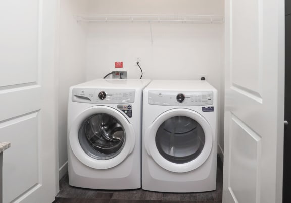 washer and dryer in a small laundry room