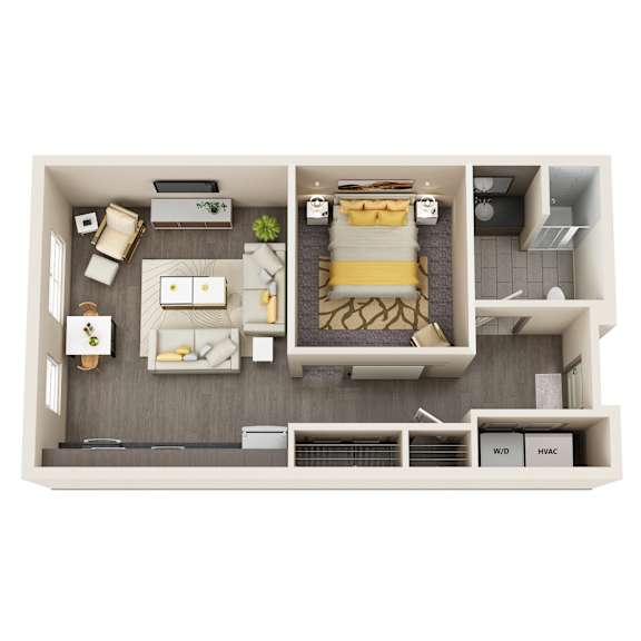 1 Bed - 1 Bath