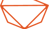 An orange outline of a diamond shape.