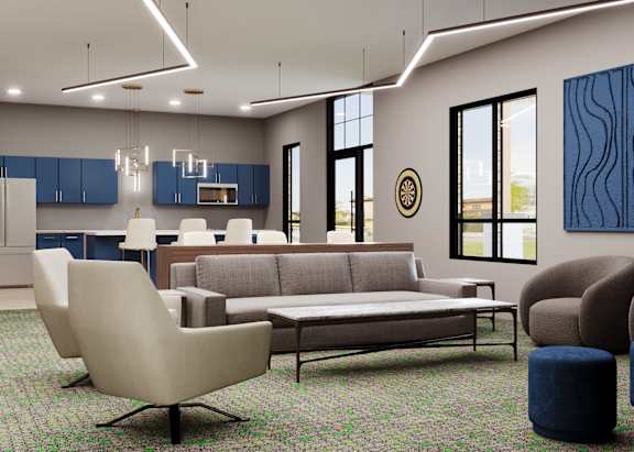 Modern Clubhouse with Natural light at Bloom, Wisconsin