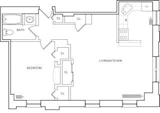 Uptown Regency One Bedroom Floor Plan