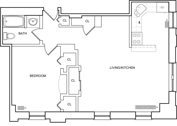 Uptown Regency One Bedroom Floor Plan