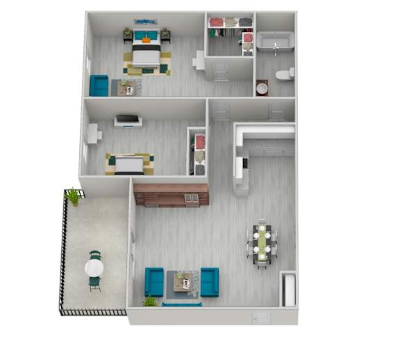 a stylized floor plan of a 2103 sqft