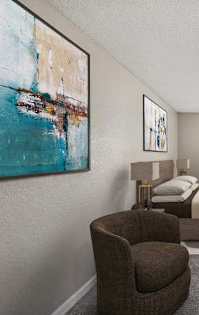 Bedroom with Large Bed at Village at Iron Blossom, Nevada, 89511