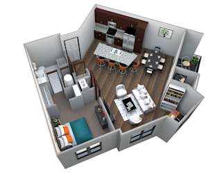 Walnut B5B floor plan at 360 at Jordan West best new apartments West Des Moines IA 50266