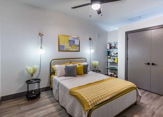 Nulu, KY Apartments For Rent - Martin On Main - Spacious Bedroom With Ceiling Fan And Luxury Vinyl Tile Flooring,