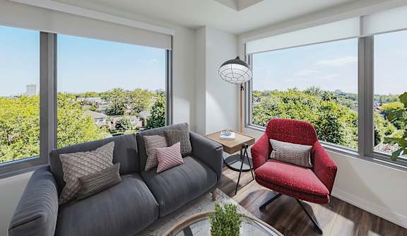 09 units have two large picture windows in living room area