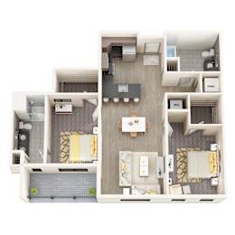 UNIT 2B Floor Plan at Vicina - Modern Urban Flats, New York