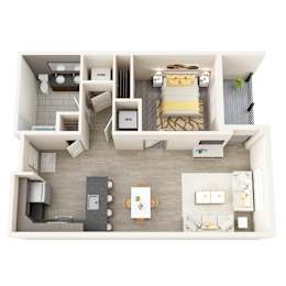 UNIT 1E Floor Plan at Vicina - Modern Urban Flats, Troy