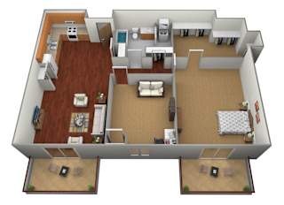1 bed 1 bath with Den at Stetson Village Apartments, Fergus Falls, Minnesota