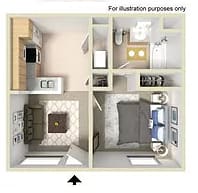  Floor Plan 1 Bedroom