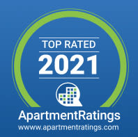 a blue and green sign with the words top rated 2021