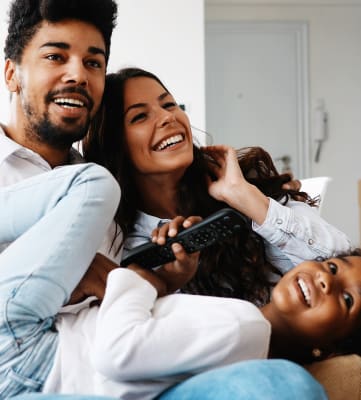 Lifestyle image of a family at home