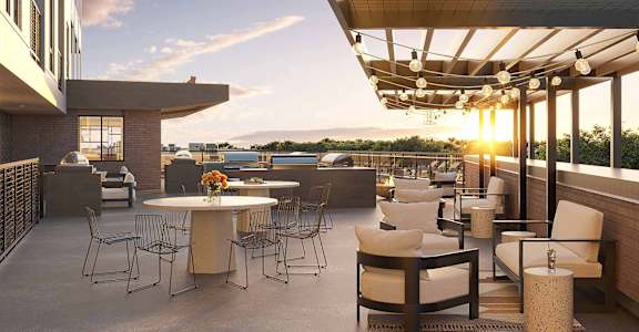 a rendering of the rooftop patio