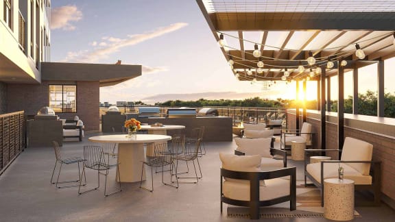 a rendering of the rooftop patio