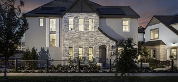 Exterior View In Night at Crocker Village – Single Family Homes, Sacramento, 95818