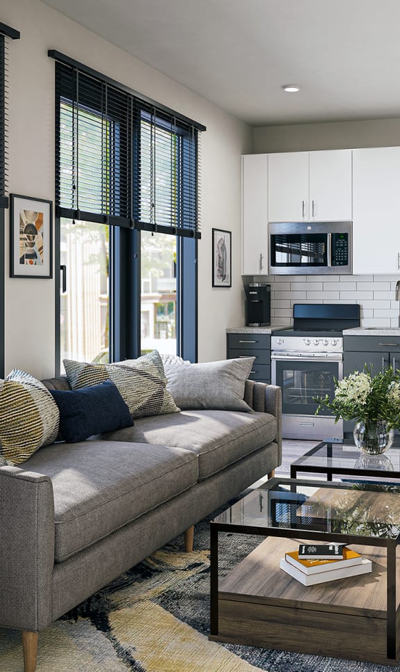 Modern Living Room at Link Apartments® 4th Street, Winston-Salem, NC, 27101