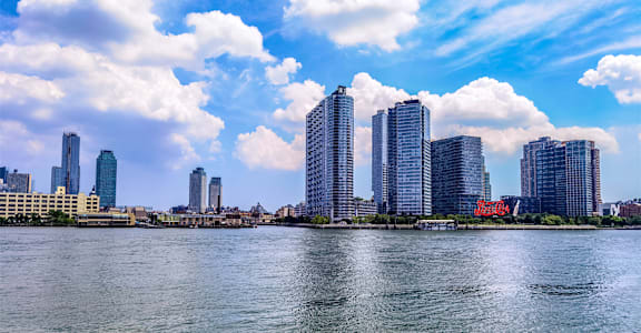 a view of miami from the water
