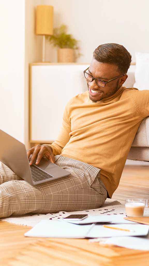 Lifestyle photo of someone working from home