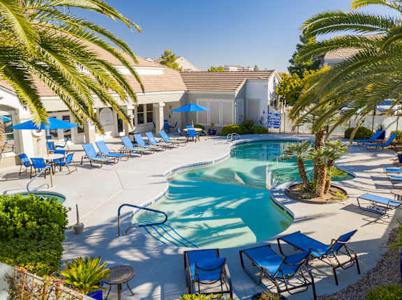 Drone View Of Pool at Bella Terra Apartments, Henderson, 89012