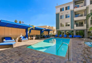 Pool and Spa  at The Adler Apartments, Los Angeles, CA, 90025