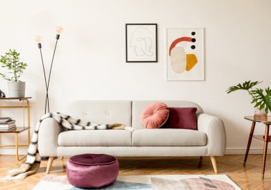 Lifestyle photo of modern living room decor