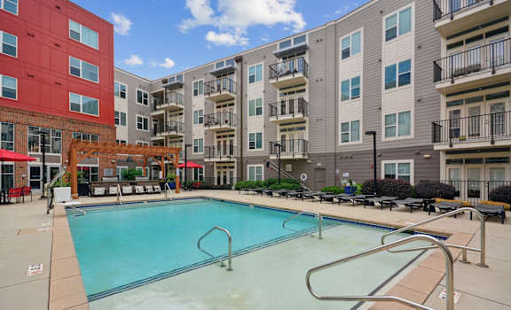 our apartments have a swimming pool in front of our building
