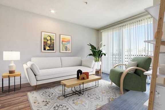 living room at 430 Kelton, Los Angeles, CA
