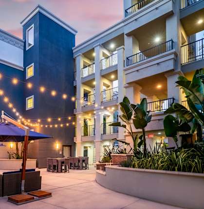 courtyard at The Adler Apartments, California
